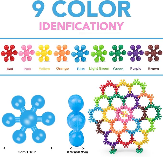 NEOACT 200PCS Building Blocks Kids Educational Building Toys Interlocking Plastic Connect Block Manipulatives for Preschool Kids Aged 3+, Creativity Kid Toy Classroom Kindergarten Toys