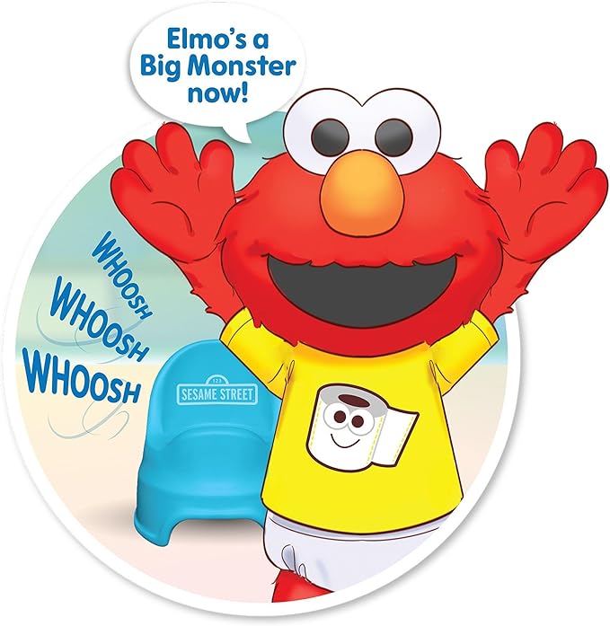 SESAME STREET Potty Time Elmo 12-Inch Sustainable Plush Stuffed Animal, Sounds and Phrases, Potty Training Tool, Officially Licensed Kids Toys for Ages 18 Month by Just Play, Medium