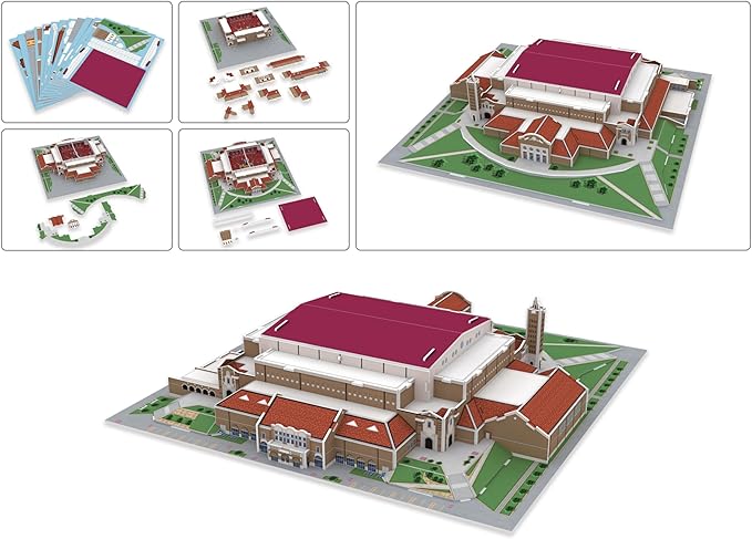 Pro Lion 3D Jigsaw Puzzle of Texas Tech Red Raiders Basketball Stadium - 81 Pieces | 2 Hour Build Time | Home of Texas Tech Basketball Team | NCAA Basketball Gifts for Boys, Men & Kids Aged 8 & Up