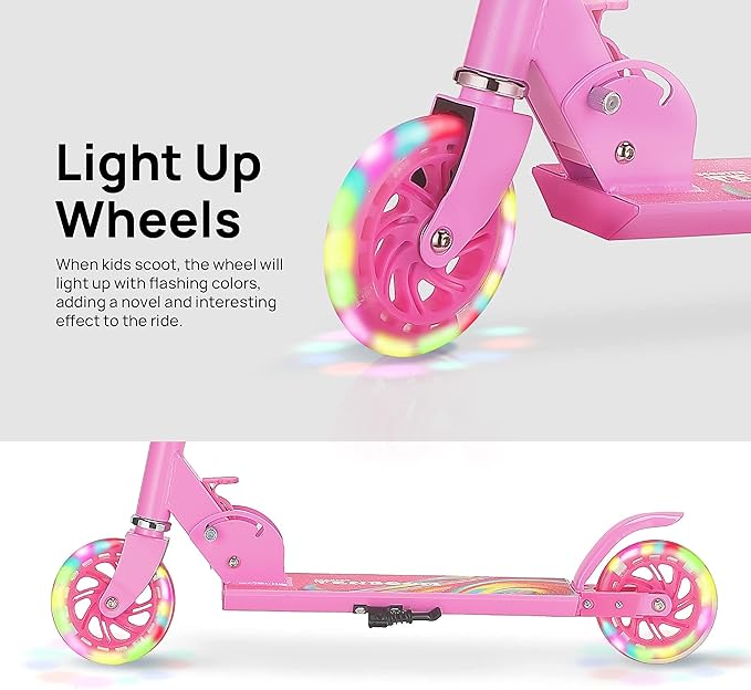 TENBOOM Scooter Toys for Kids Ages 6-12/3-5, Christmas Birthday Gifts for Girls Boys, Easy Folding Kids Scooter with 3 Levels Adjustable Handlebar