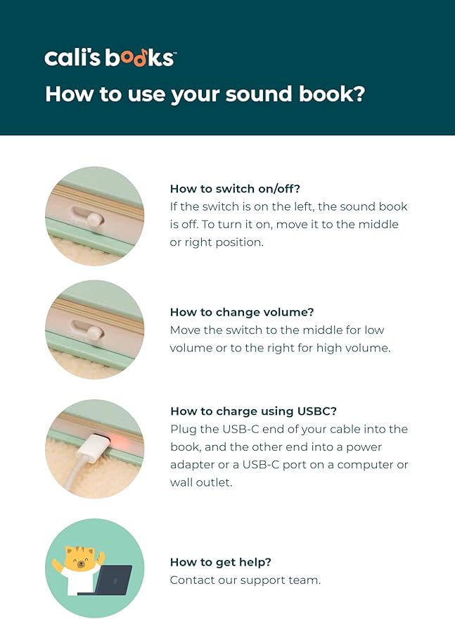 Cali's Books Twinkle Twinkle Little Star – USB-C Rechargeable Musical Book for 1-Year-Old | Sound Book for Toddlers 1-3 with Bedtime Lullabies – Nursery Rhymes Musical Book