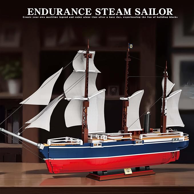 1686PCS Exploration Ship Mini Building Blocks Toys(Large Size and Not Compatible with Lego Size),Innovative Architecture Collectible Endurance Model Ship Building Set, Great Gift for 6+