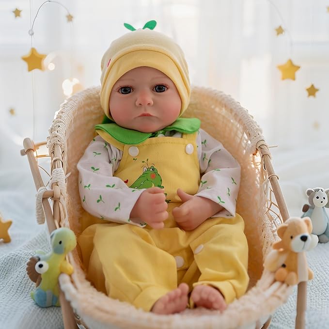 Lifelike Reborn Baby Dolls - 18 Inch Realistic Baby Girl Doll with Vinyl Full Body Newborn Baby Doll for Kids Age 3+