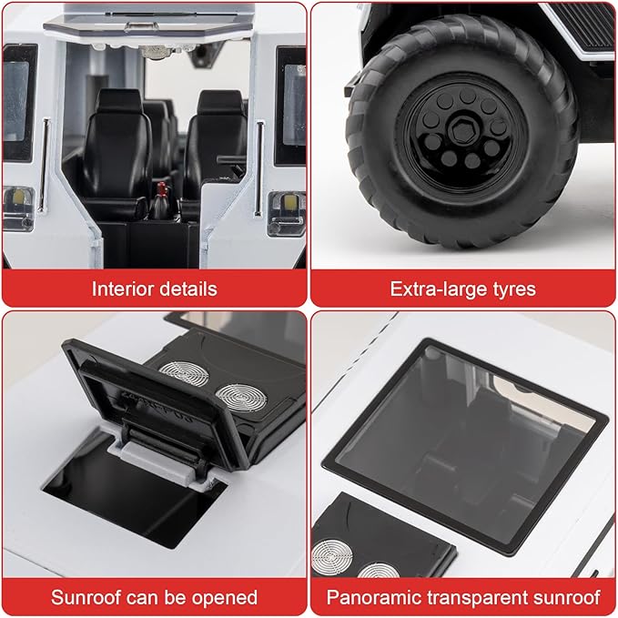 1:24 Sherp All Terrain Off Road Vehicle Diecast car Model, Collecting Diecast Pull Back Beach Motorcycle Toys Car for Kids Boys Girls (White)