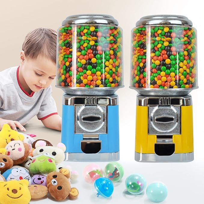 PanDair Gumball Vending Machine Child Toy Candy Machine, Capsules, Bouncy Balls Dispensers US Stock (Blue)