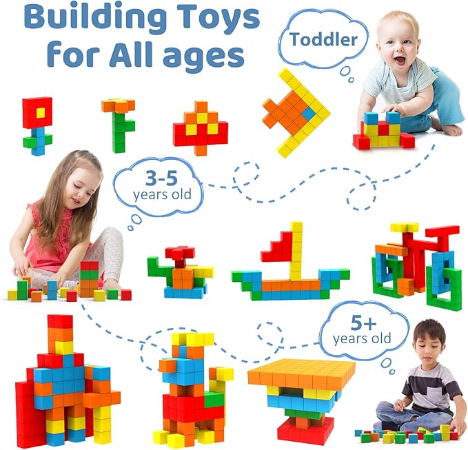 Magnetic Blocks 1.18 inch, Large Magnetic Cube Toy for Sensory STEM Education Preschool Magnet Toys for 3 4 5 6 Year Old Boys and Girls,Christmas Birthday Gifts for Kids Age 3+
