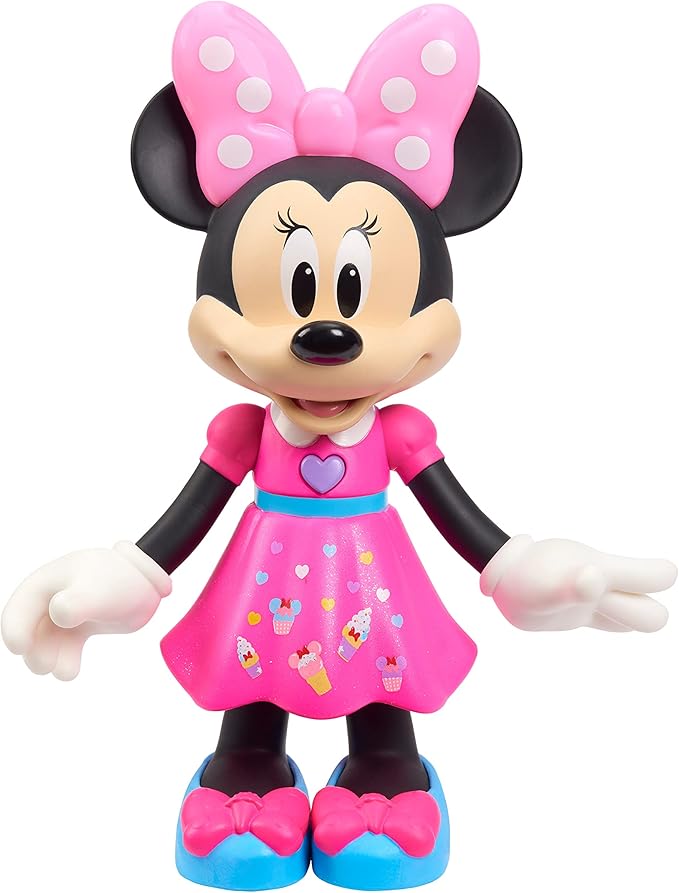 Disney Junior Sweets & Treats Minnie Mouse, Interactive 10-Inch Doll with Lights, Sounds, and Accessories, Officially Licensed Kids Toys for Ages 3 Up, Amazon Exclusive