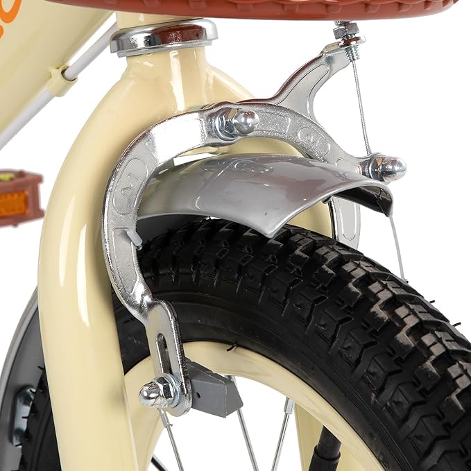 JOYSTAR Vintage Kids Bike with Training Wheels & Basket, 12 14 16 20 24 Inch Girls Bike for 2-14 Years Old, Multiple Colors