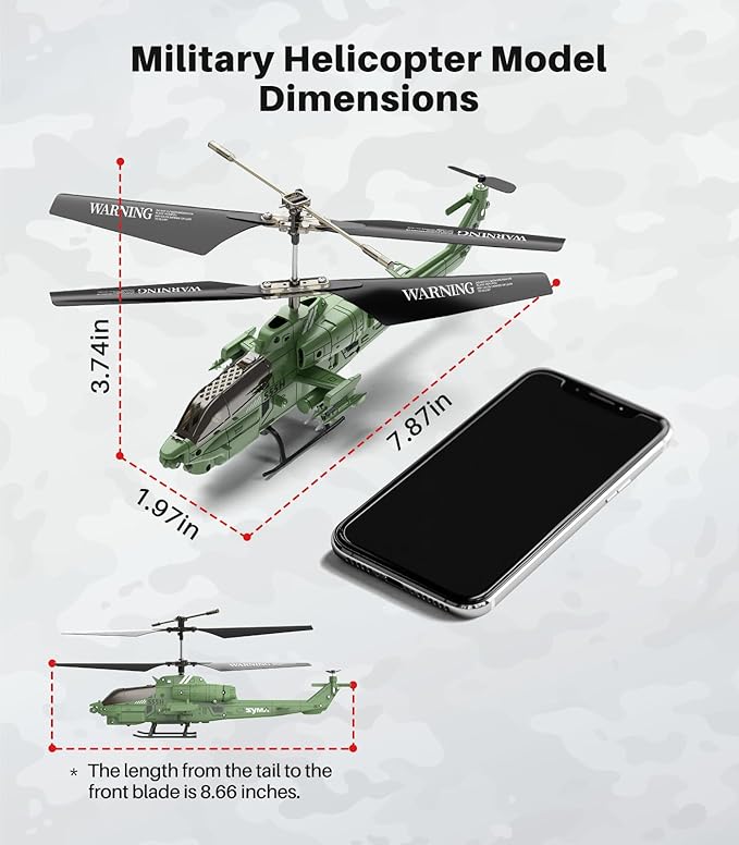 SYMA S55H Remote Control Helicopter, Military RC Helicopters with Cool Appearance Design, Upgraded Protection Function, Altitude Hold, for Kids Adults