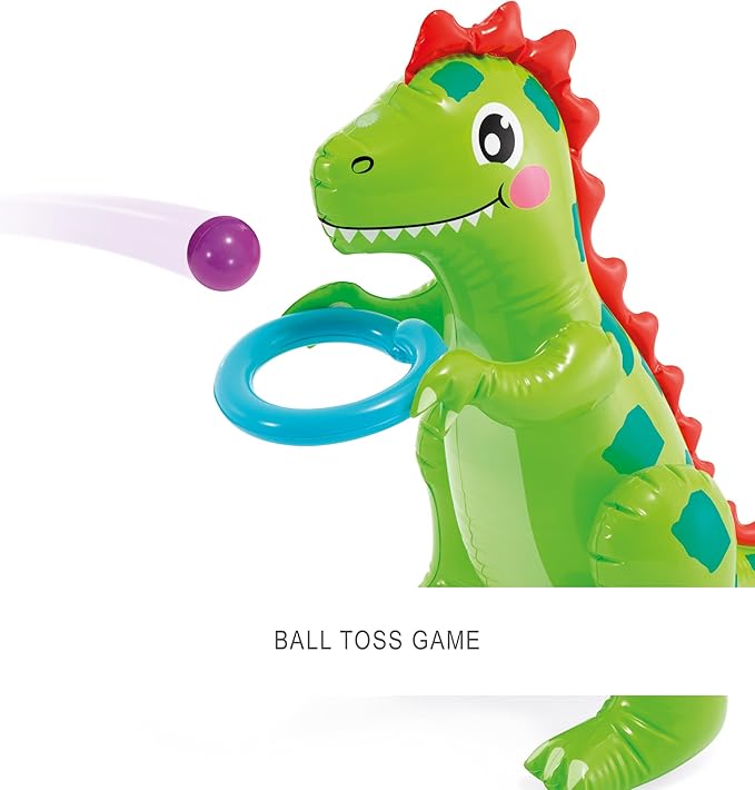 INTEX 56139EP Dino Park Inflatable Kiddie Pool: Inflatable Kids Pool with Water Sprayer and Slide – Splash Pad – 79" x 62" x 27" – Ages 3+