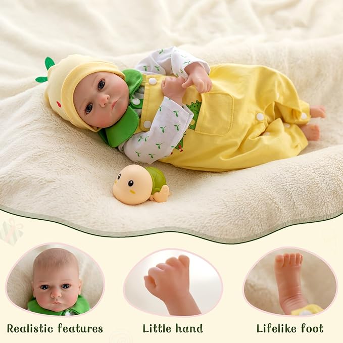 Lifelike Reborn Baby Dolls - 18 Inch Realistic Baby Girl Doll with Vinyl Full Body Newborn Baby Doll for Kids Age 3+
