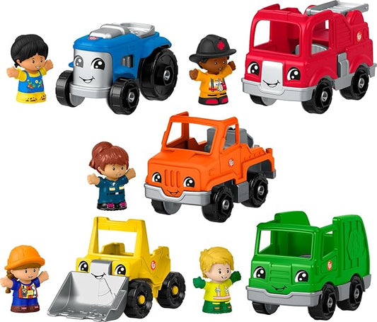 Fisher-Price Little People Toddler Playset Activity Vehicles Set with 10 Toys for Preschool Pretend Play Kids Ages 1+ Years