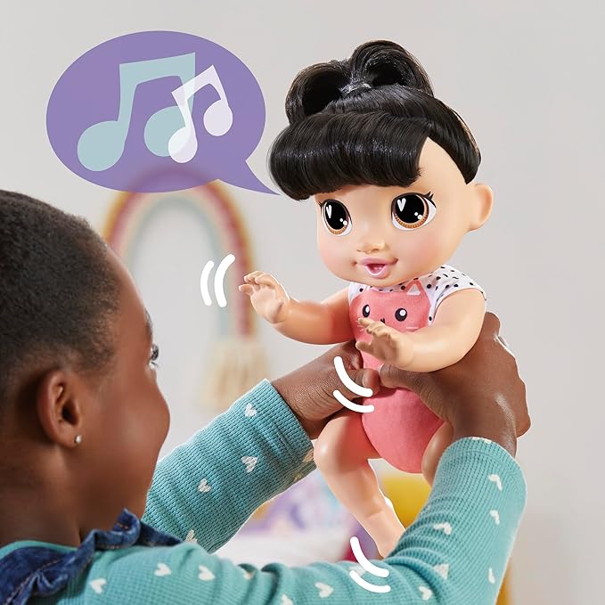 Baby Alive Crawl 'n Play Katie Kat Electronic Crawling Baby Doll Set, Black Hair, Kids Toys for Girls & Boys 3 Years & Up, 10.75 Inches