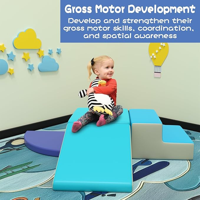 4-Piece Climbing Toys for Toddlers 1-3 Indoor, Lightweight Soft Play Nugget Couch Kids, Foam Blocks Toddler Gym, Soft Play Equipment Climb and Crawl Activity Playset