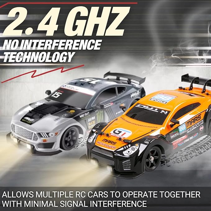 Liberty Imports RC Drift Car 1/16 2.4GHz 4WD Remote Control Sport Racing On-Road Vehicle with LED Light, Batteries and Drift Tires (Red)
