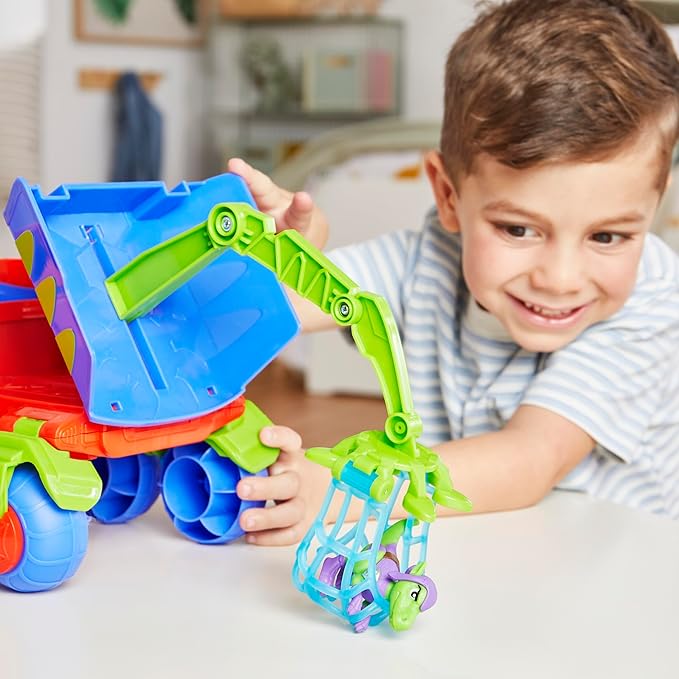 Spidey and his Amazing Friends Marvel Dino-Webs Crawler Toy Car Playset, Spider-Man & Goblin Raptor 4-Inch Action Figures, Kids Ages 3 & Up