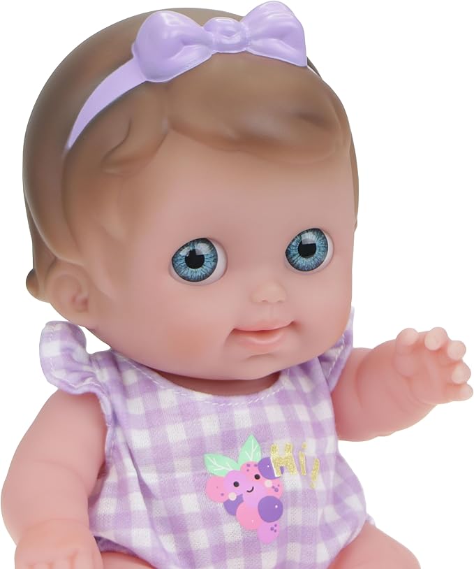 JC Toys Lil Cutesies 9" All Vinyl Baby Doll Bed Time Gift Set | Posable and Washable | Removable Outfit | Rocking Crib and Bed Time Accessories Ages 2+