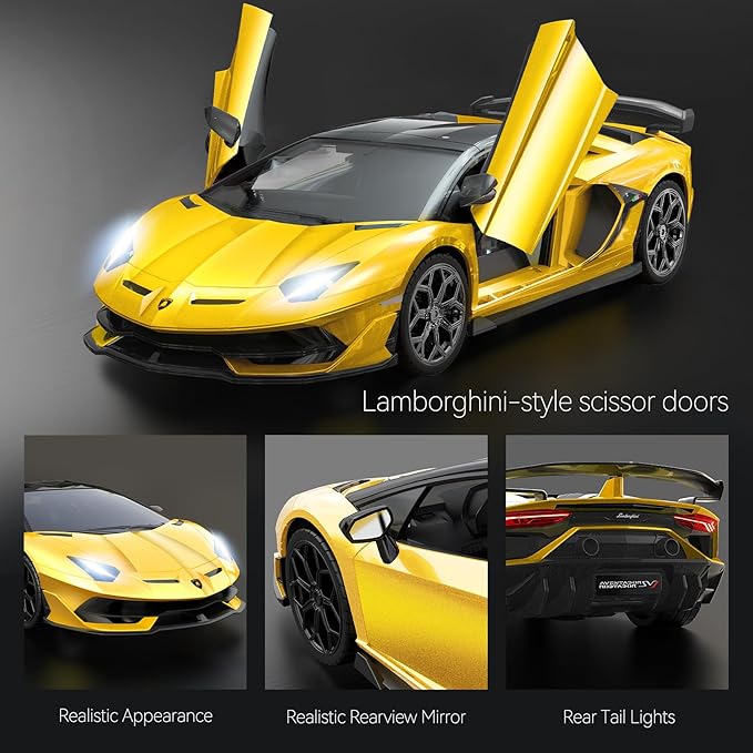Lamborghini Remote Control Car, Officially Licensed 1:14 Lambo RC Car for Boys Girls Birthday Gift, Yellow Toys for 3 4 5 Years Old(Yellow)