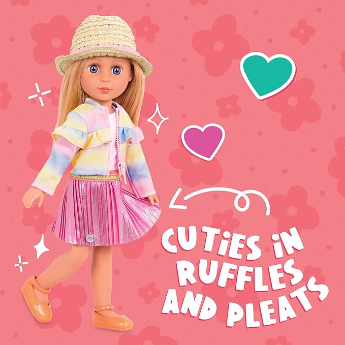 Glitter Girls – 14-inch Doll Style Bundle – 3 Fashion Outfits – Rainbow Jacket, Cat-Ears, Sweater Dress – Clothes & Accessories – GG Fashion Pack – 3 Years +