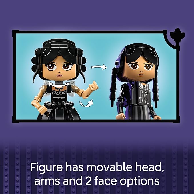 LEGO Wednesday Addams Figure - Building Toy for Kids, Girls & Boys, Ages 10+ - Collectible Wednesday Addams Doll with Display for Fans - Gift Idea for Birthday - 76780