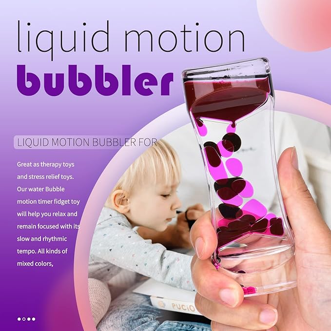 10 Pack Liquid Motion Bubbler Timers - Sensory Relaxation Fidget Toy for All Ages - Water Timer Sensory Play Toys for Office Home