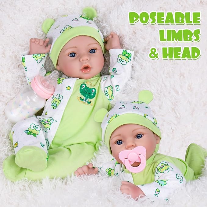 Aori Reborn Baby Dolls Realistic 18 inch - Lifelike Newborn Babies That Look Real, Nice Gift Set for Kids, Parents-to-be, Grandparents
