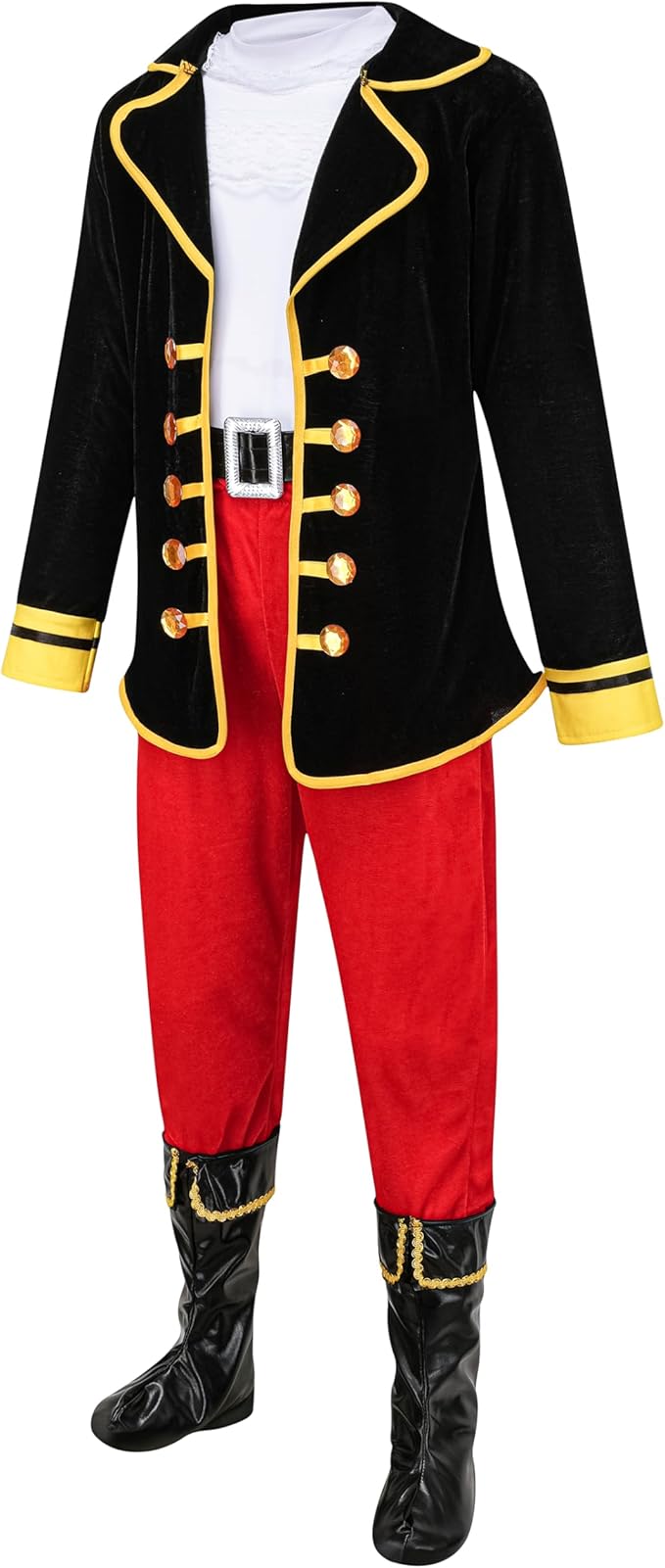 GZ-LAOPAITOU Pirate Costume for Kids Boys Deluxe Pirate Costume Set with Accessories Halloween Cosplay Party Dress Up