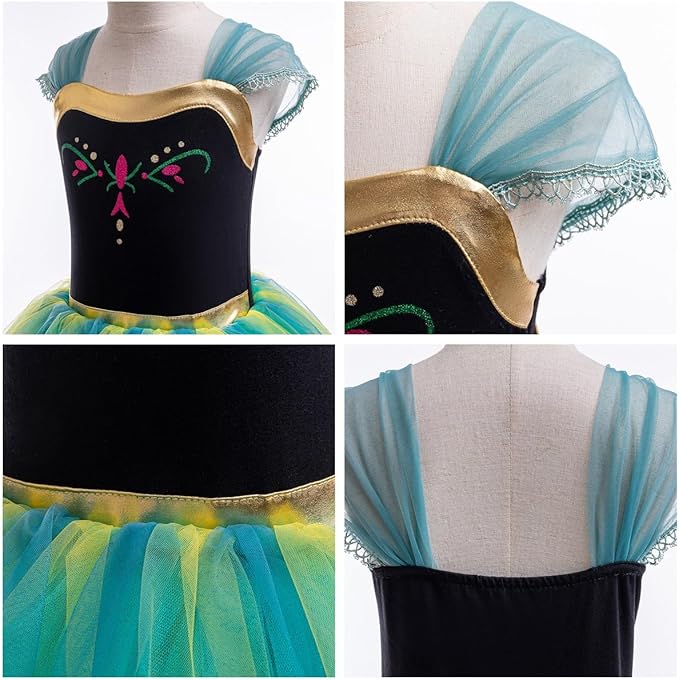 DYMCII Baby Girls Princess Ballet Dress Short Sleeve Leotards Skirted Tutu Dancewear Halloween Christmas Party Fancy Costume