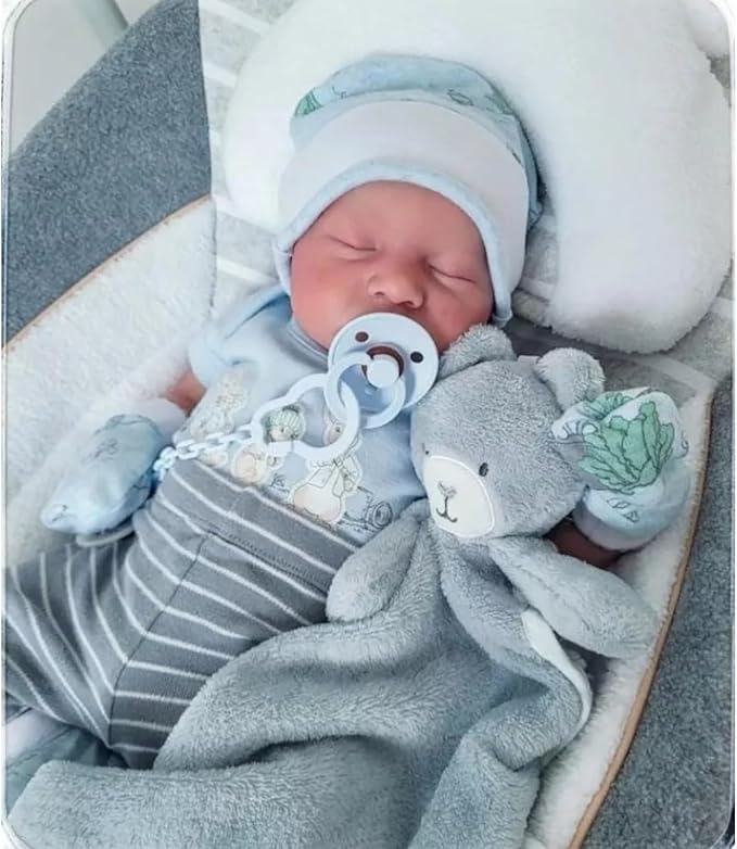Realistic Reborn Dolls Levi - 18 Inch Lifelike Sleeping Baby Boy That Look Real Soft Cloth Body Newborn Baby Dolls Poseable Advanced Painted with Gift Box Set for Kids Age 3+