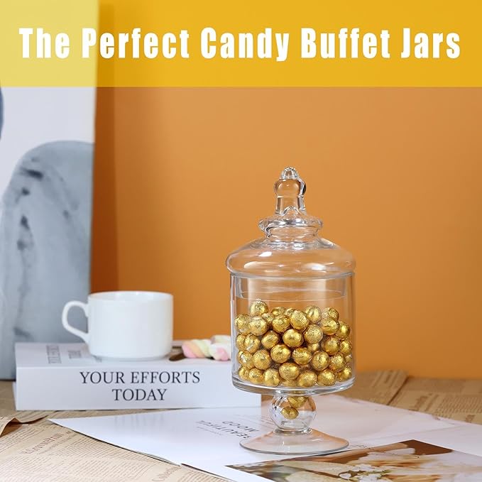 Apothecary Jars Glass Decorative Candy Jars,Candy Buffet Display, Elegant Storage Jar, Decorative Wedding Candy Organizer Canisters Style SA