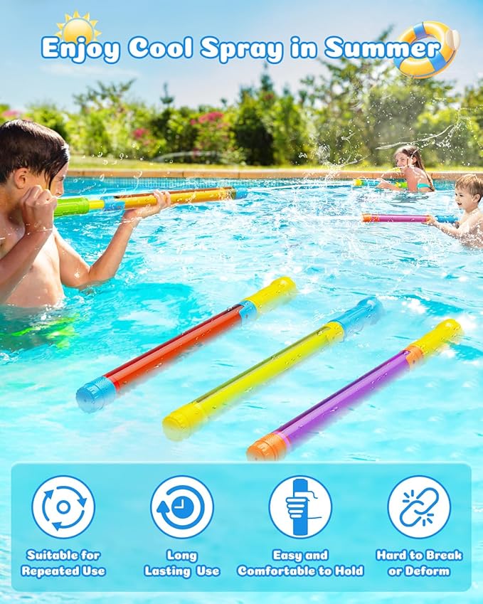 Water Gun Squirt Toys for Kids Adults: Pool Water Blaster Guns for Kids Age 3-4-5-8-12 Bulk - Fun Squirt Gun Toy for Swimming Beach Summer Outdoor Outside Party Games(3 Pack)