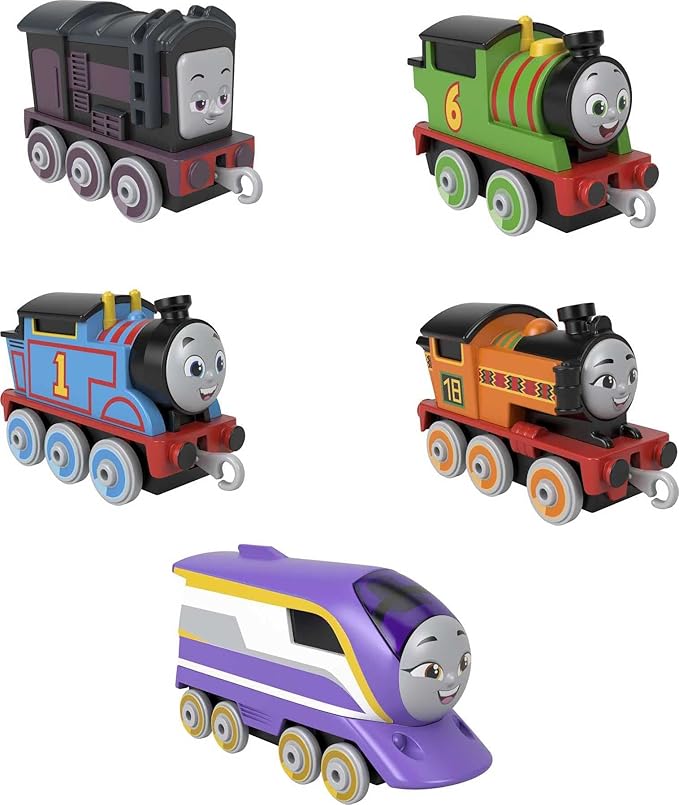 THOMAS & FRIENDS Diecast Toy Trains Adventures Engines Pack, Set of 5 Push-Along Vehicles for Preschool Pretend Play Kids Ages 3+ Years
