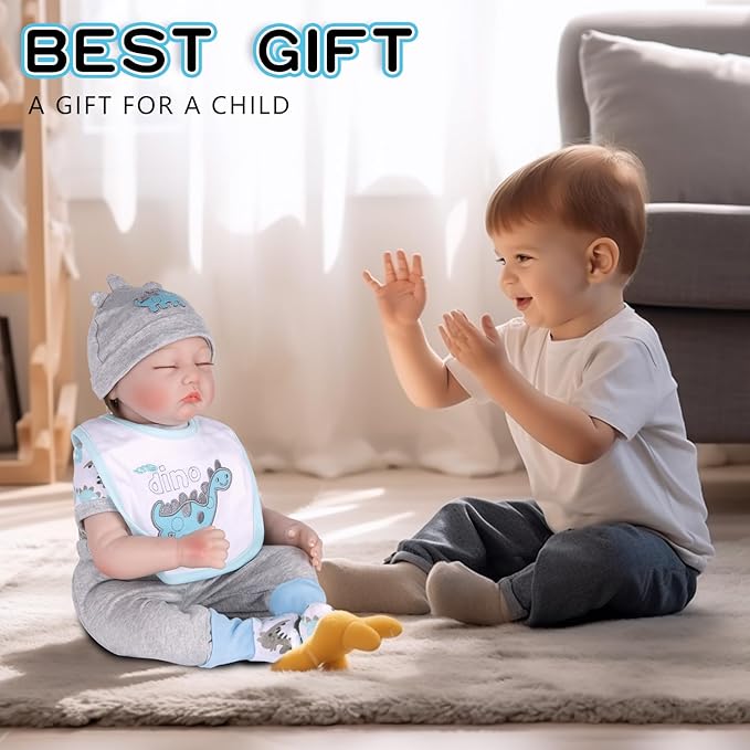 12 Pcs Reborn Baby Dolls Clothes with Backpack for 17-22 Inch Reborn Newborn Doll Clothes Outfits Accessories Baby Boy Doll Clothing Gift Sets