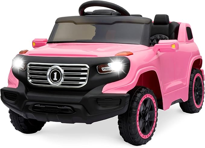 Best Choice Products Kids 6V Ride On Truck w/Parent Remote Control, 3 Speeds, LED Lights, Pink