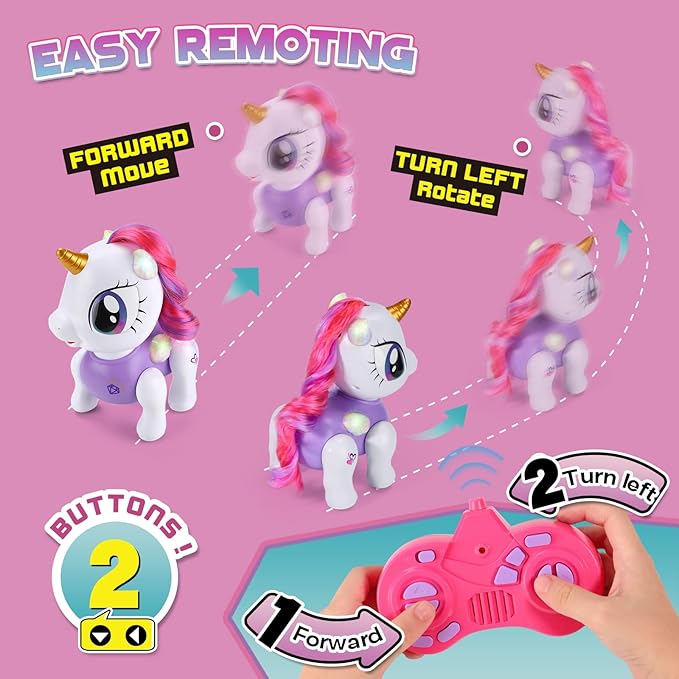 PETNEY Remote Control Robot Pets Toys for Ages 5-7,Interactive Voice Control,Rechargeable & Recordable,Touch Sensing,STEM Toy Program Treats, Walking, Dancing Robot Toys for Girls (Purple)