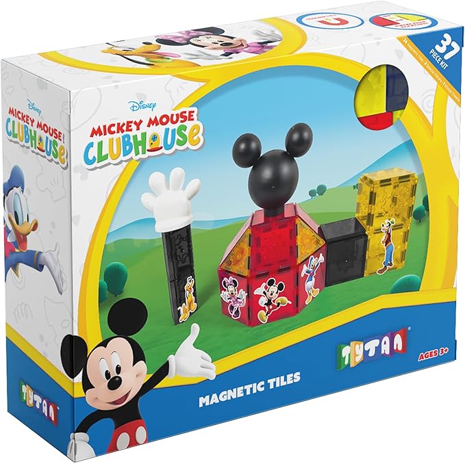 Tytan Official Disney Licensed Mickey Mouse Clubhouse Magnetic Tile Set – 37-Piece
