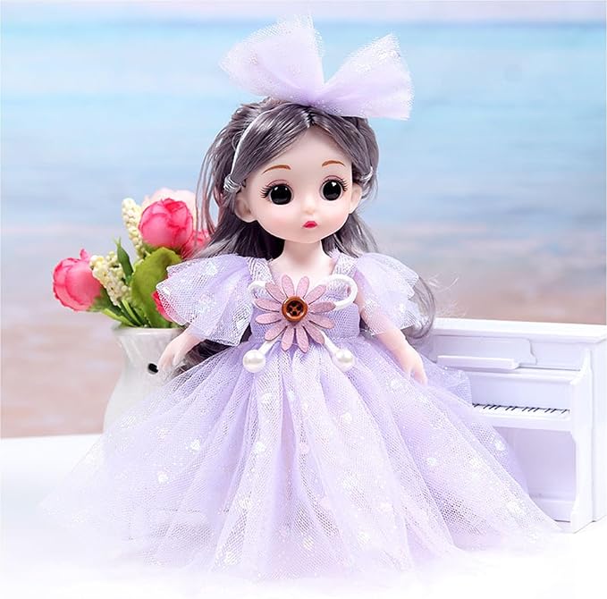 4 Pcs 6 Inch Princess Girl Mini Dolls, Small Princess Dolls, Little Girl Miniature Dolls for 3+ Year Old Girls
