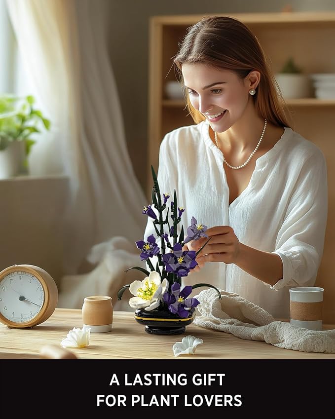 Nifeliz Gladiolus Flower Building Set, Botanical Flower Model Toy for Adults, Home and Office Table Décor, Nature-Inspired Gift for Plant Lovers (478 PCS, NF10332)