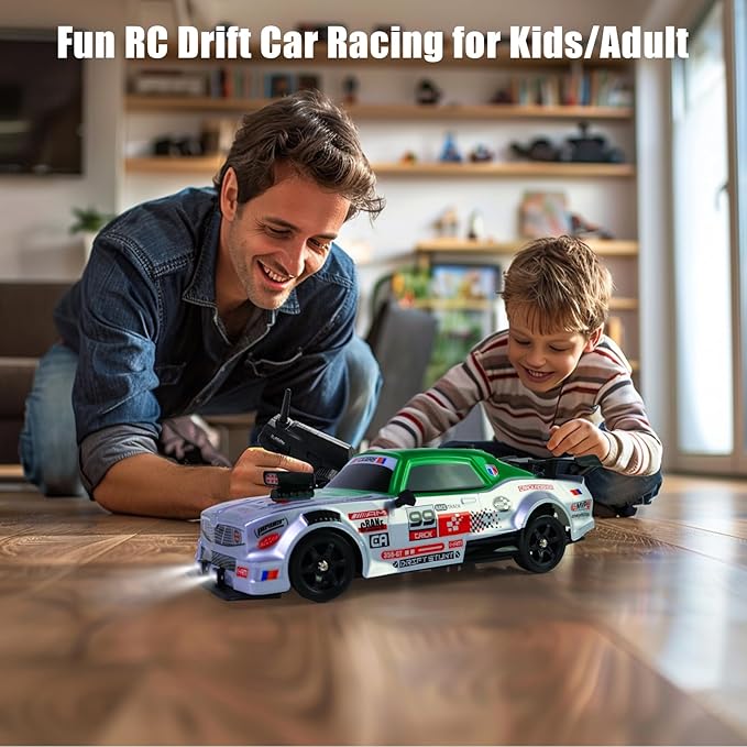YUZ RC Drift Car Remote Control Car 1:16 2.4GHz 4WD 18KM/H High Speed RC Car with LED Lights Spray Racing Toy Car Rechargeable Batteries for Adults Boys Girls Kids Birthday Gift