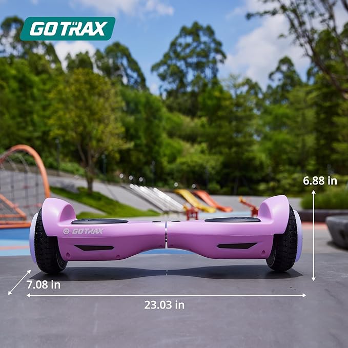 Gotrax Hoverboard with 6.5" LED Wheels & Headlight, Max 4/5 Miles Range, 6.2mph Power by Dual Brushless Motor, UL2272 Certified and 50.4Wh/65.52Wh Battery Self Balancing Scooters for 44-176lbs Kids