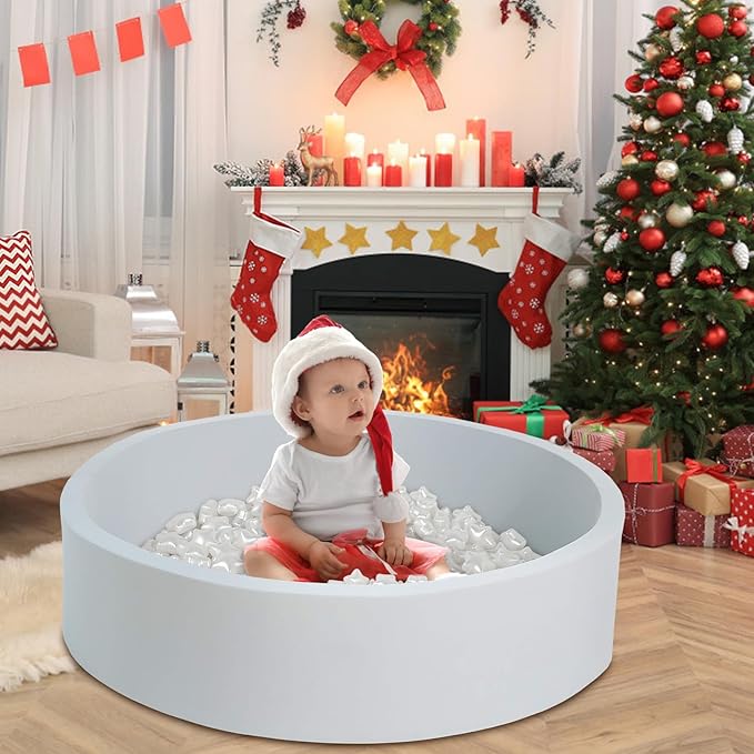 Star Ball Pit Balls 100 Phthalate Free BPA Free Crush Proof 2.16 Inches Star Shape for Plastic Balls for Ball Pit Ideal Gift for Toddlers Babies Kids Pool Water Toys Play Tent, Pearl White