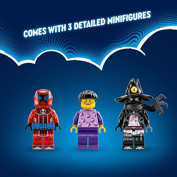 LEGO DREAMZzz Crocodile Car 71458 Building Toy Set, Rebuilds from Car to Off-Roader Truck Toy and Mini-Boat, Features Cooper, Jayden, and The Night Hunter Minifigures, Birthday Gift for 8 Year Olds