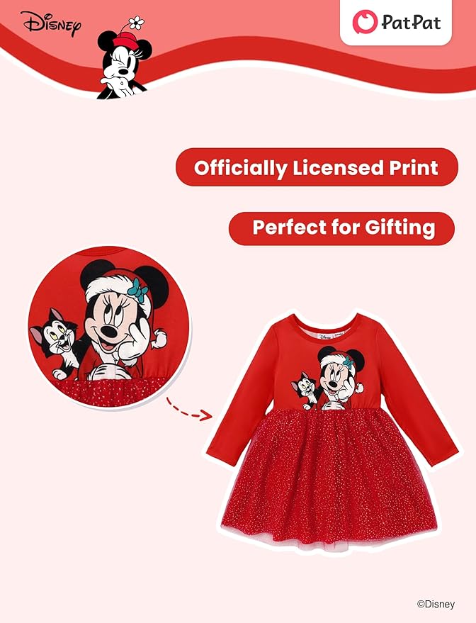 Disney Frozen Elsa Princess Cinderella Ariel Jasmine Rapunzel Baby/Toddler Dress, Ruffle Long-Sleeve Mesh Overlay Tulle Dress