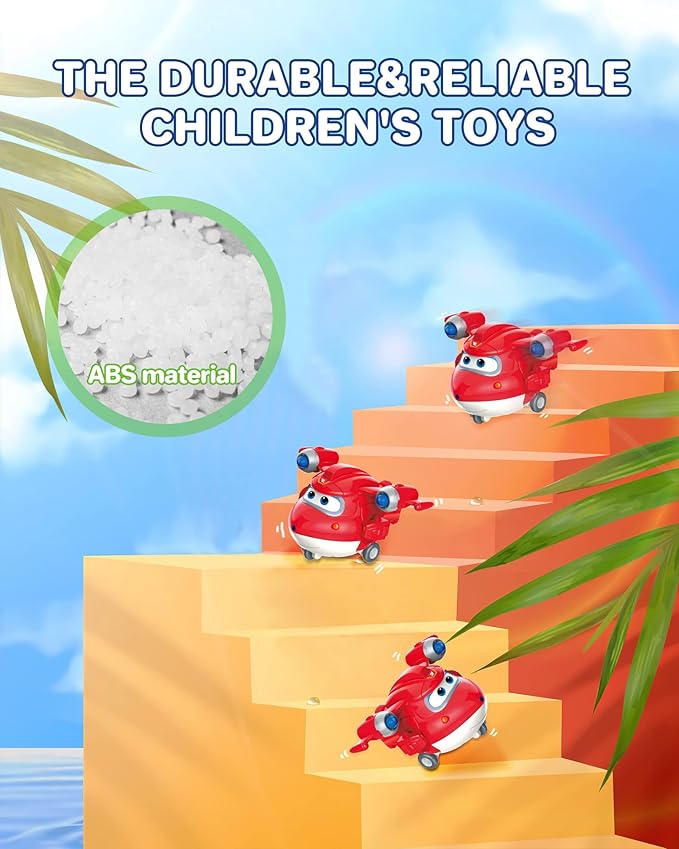 Super Wings 15-Pack Transforming Toys 2 inch Airplane Robot Mini Action Figures with Real Mobile Wheels for Kids 3 4 5 6 7 8+ Birthday Party Supplies for Preschool Boys and Girls