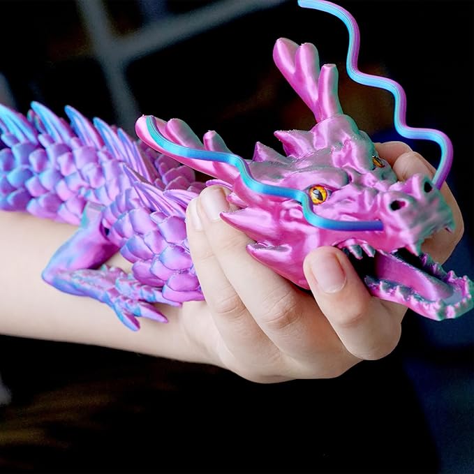 47.3inch Super Large 3D Printed Dragon Models,Flexible Joint Animal lacertid Figurines, 3D Printing Stuff Cheap,Stress Relief, Fidget restlessness, ADHD Toys, Surprise Fantasy Gifts (33.5inch)
