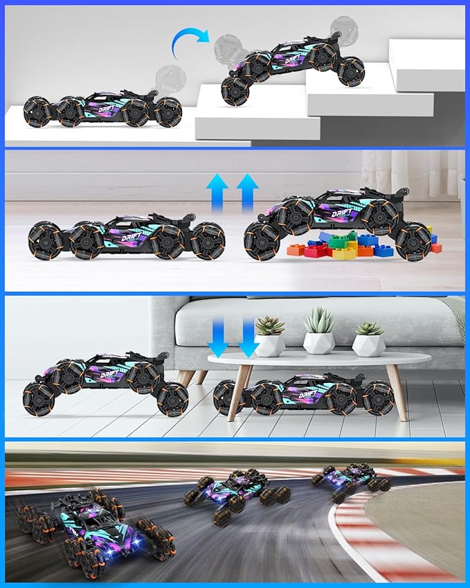 Minetom Gesture Sensing Stunt RC Cars, 8WD Remote Control Climbing Car Toys for Age 6-8, Transform Drift Off Road Vehicle Toy for Kids 9 10 11 12 Years Old Christmas Birthday Gifts for Boys & Girls