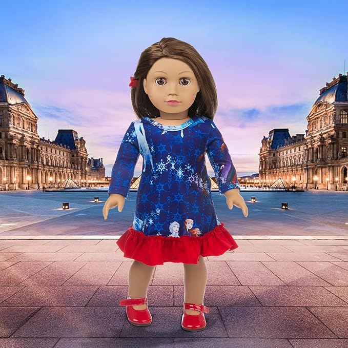 ZQDOLL 23 Pcs American Doll Clothes Dress and Accessories fit American 18 inch Dolls - Including 10 Complete Set of Clothing , Doll Accessories with Hair Bands and Hair Clip
