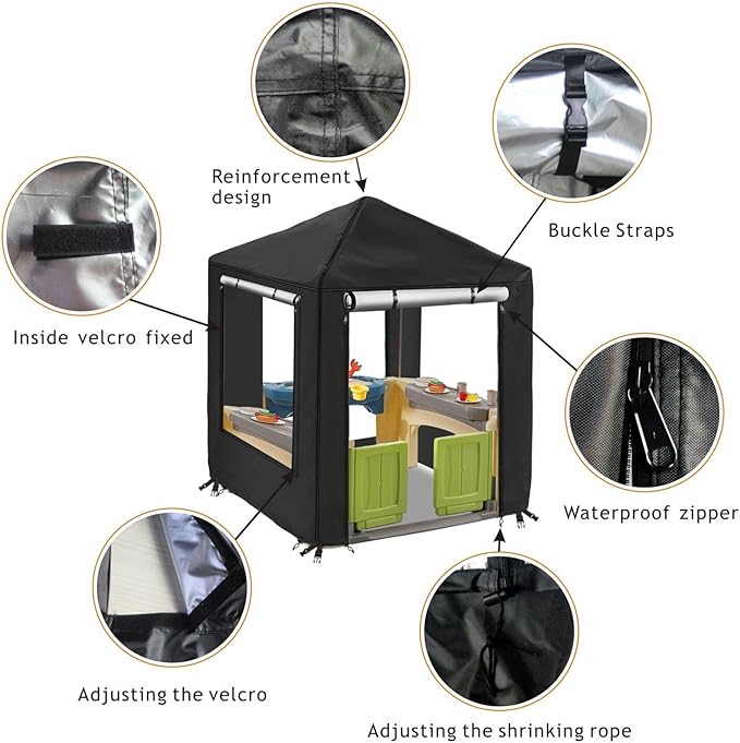 Playhouse Cover, kids Playhouse Cover for Outdoor Waterproof,Suitable for Step2 Kids Playhouses and Playhouses of The Same Size as Other Brands Kids Playhouses ( 49.5“ W x 49.5” D x 60.2” H)