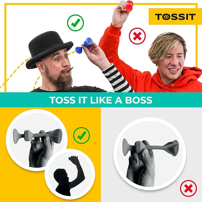 TOSSIT Game Suction Cup Darts, Toss Game Perfect Family and Party, Silicone Throwing Game for Backyard, Indoor and Outdoor Fun
