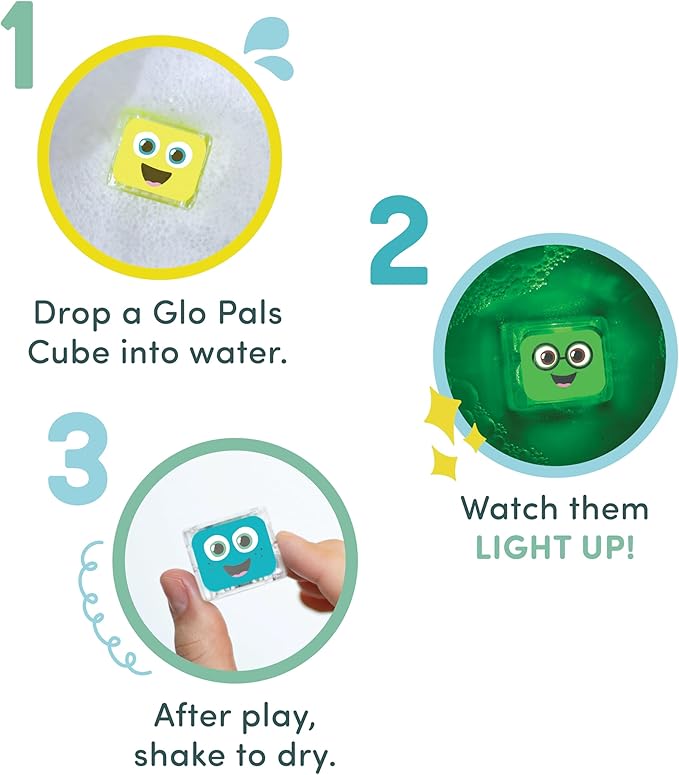 Glo Pals Water-Activated Light-Up Cubes Bundle for Sensory Play – 12 Pack (Extraordinary Earth)
